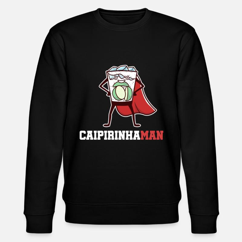 Cocktail Superheld Caipirinha Limette Bar - Stanley/Stella Unisex Bio-Sweatshirt CHANGER  - Schwarz