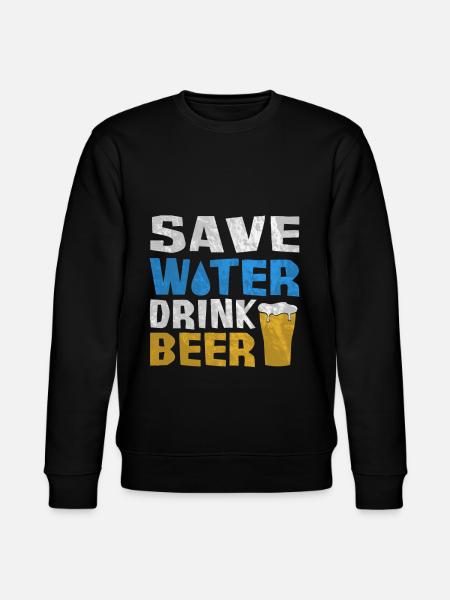 Save water. Drink beer - Stanley/Stella CHANGER Unisex Organic Sweatshirt - black