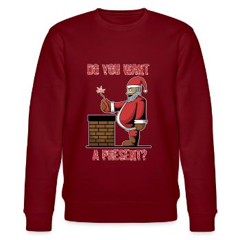 Wicked Santa Claus gift dynamite chimney - Stanley/Stella CHANGER Unisex Organic Sweatshirt - burgundy - Front - Nik (191cm) & Marisol (170cm)