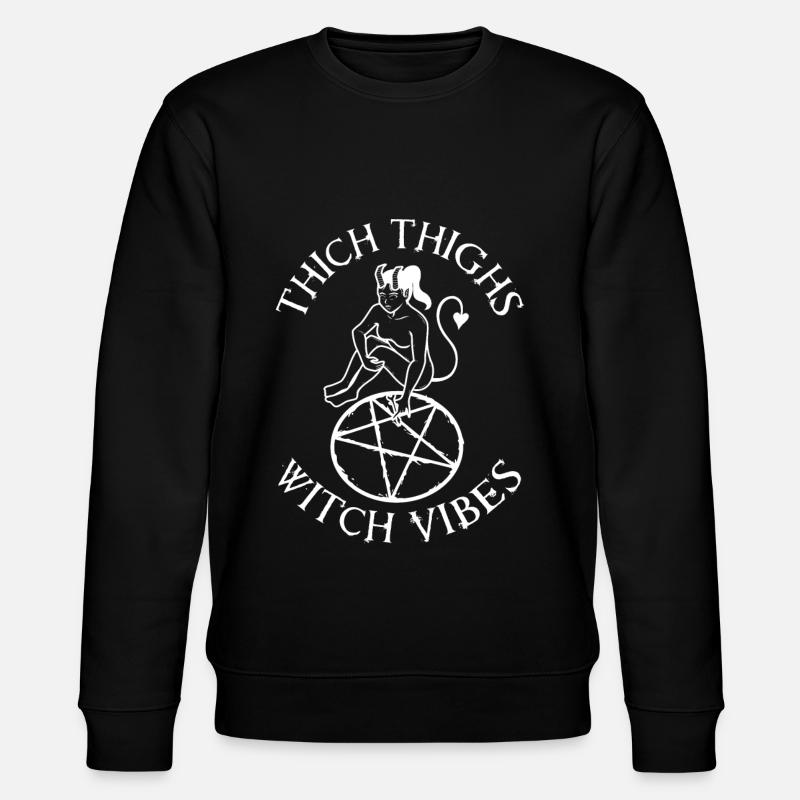 Thick Thighs Witch Vibes - Stanley/Stella CHANGER Unisex Organic Sweatshirt - black