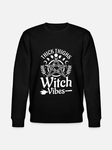 Thick Thighs Witch Vibes - Stanley/Stella CHANGER Unisex Organic Sweatshirt - black