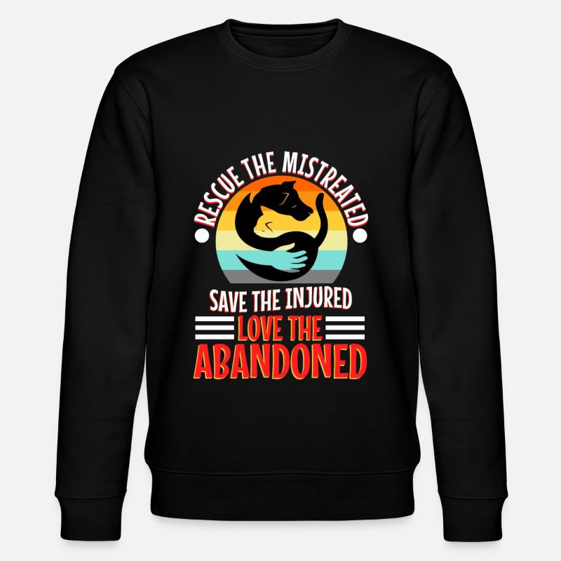 Rescue the mistreated - Stanley/Stella CHANGER Unisex Organic Sweatshirt - black