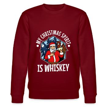 My christmas spirit is Whiskey - Stanley/Stella Unisex Bio-Sweatshirt CHANGER  - Burgunderrot - Vorne - Nik (191cm) & Marisol (170cm)