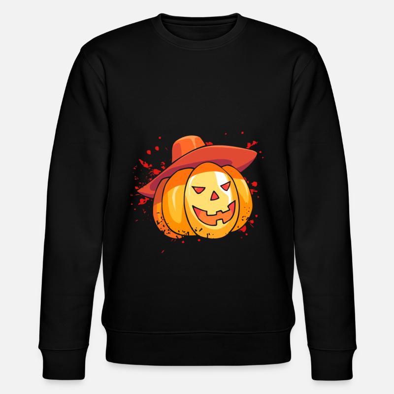 Halloween Kürbis Vogelscheuche - Stanley/Stella Unisex Bio-Sweatshirt CHANGER  - Schwarz