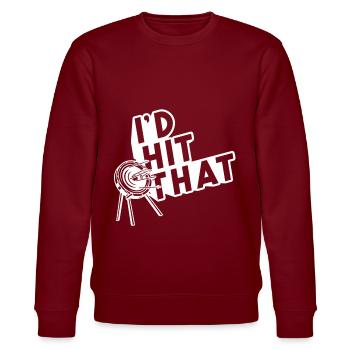 Bogenschießen - Id hit that - Stanley/Stella Unisex Bio-Sweatshirt CHANGER  - Burgunderrot - Vorne - Nik (191cm) & Marisol (170cm)