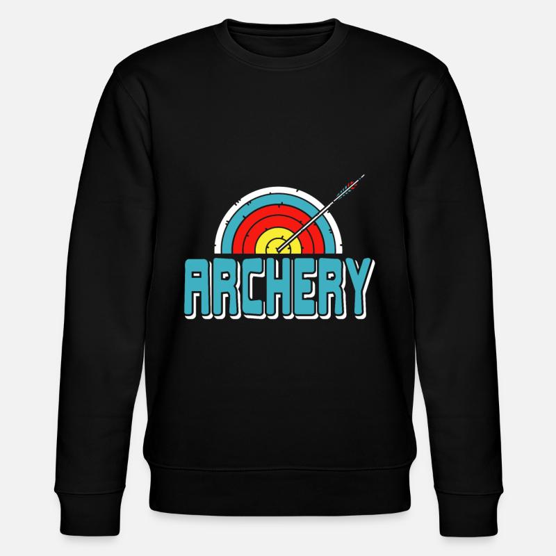 Archery with arrow and target - Stanley/Stella CHANGER Unisex Organic Sweatshirt - black