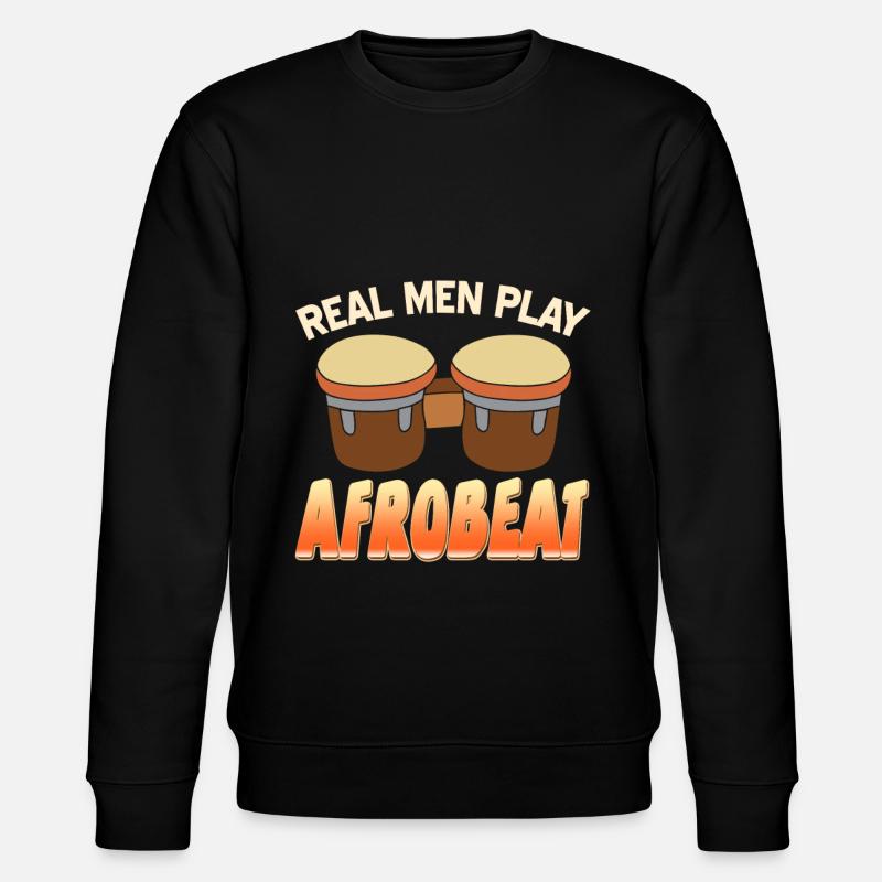 Real men play Afrobeat - Stanley/Stella CHANGER Unisex Organic Sweatshirt - black
