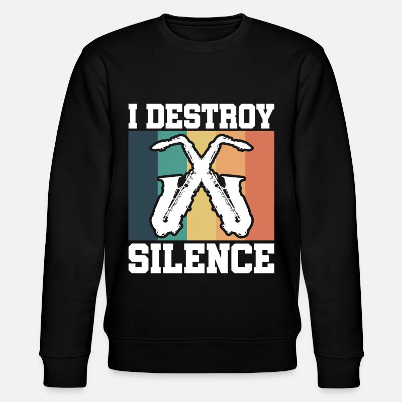 Saxophone jazz drôle - Sweat bio CHANGER Stanley/Stella Unisexe - noir