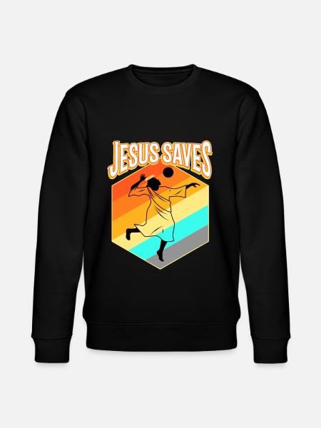 Jesus and Volleyball - Stanley/Stella CHANGER Unisex Organic Sweatshirt - black