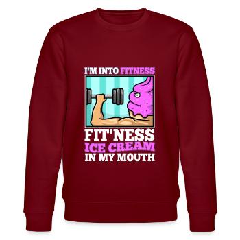 Im into fitness ice cream - Stanley/Stella Unisex Bio-Sweatshirt CHANGER  - Burgunderrot - Vorne - Nik (191cm) & Marisol (170cm)