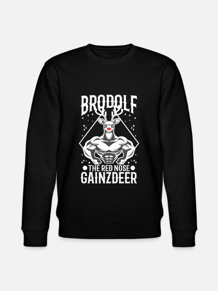 Brodolf The Red Nose Gainzdeer - Stanley/Stella CHANGER Unisex Organic Sweatshirt - black