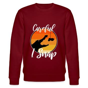 Careful i snap alligator - Stanley/Stella Unisex Bio-Sweatshirt CHANGER  - Burgunderrot - Vorne - Nik (191cm) & Marisol (170cm)