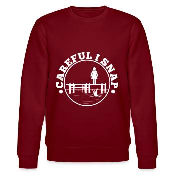 Careful i snap alligator - Stanley/Stella Unisex Bio-Sweatshirt CHANGER  - Burgunderrot - Vorne - Nik (191cm) & Marisol (170cm)