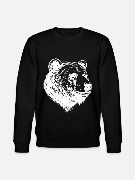 Bear Grizzly Head - Stanley/Stella CHANGER Unisex Organic Sweatshirt - black