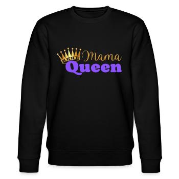 Mama Königin - Mama Königin - Muttertagsgeschenk - Stanley/Stella Unisex Bio-Sweatshirt CHANGER  - Schwarz - Vorne - Nik (191cm) & Marisol (170cm)