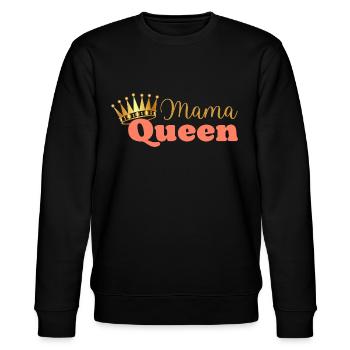 Mama queen - maman reine - cadeau fête des mères - Sweat bio CHANGER Stanley/Stella Unisexe - noir - Devant - Nik (191cm) & Marisol (170cm)