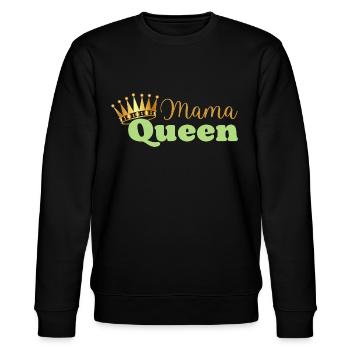 Mama queen - maman reine - cadeau fête des mères - Sweat bio CHANGER Stanley/Stella Unisexe - noir - Devant - Nik (191cm) & Marisol (170cm)