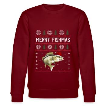 Joyeux Fishmas Angler Shirt Zander Noël - Sweat bio CHANGER Stanley/Stella Unisexe - bordeaux - Devant - Nik (191cm) & Marisol (170cm)