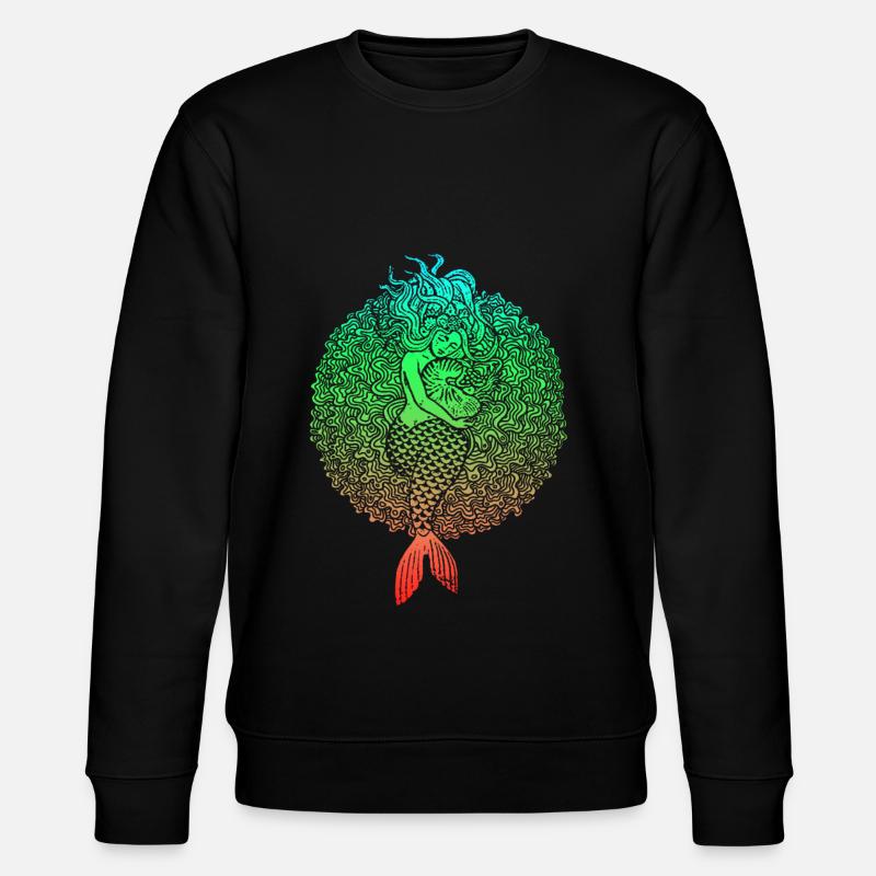 Meerjungfrau Seejungfrau Nixe Märchen - Stanley/Stella Unisex Bio-Sweatshirt CHANGER  - Schwarz
