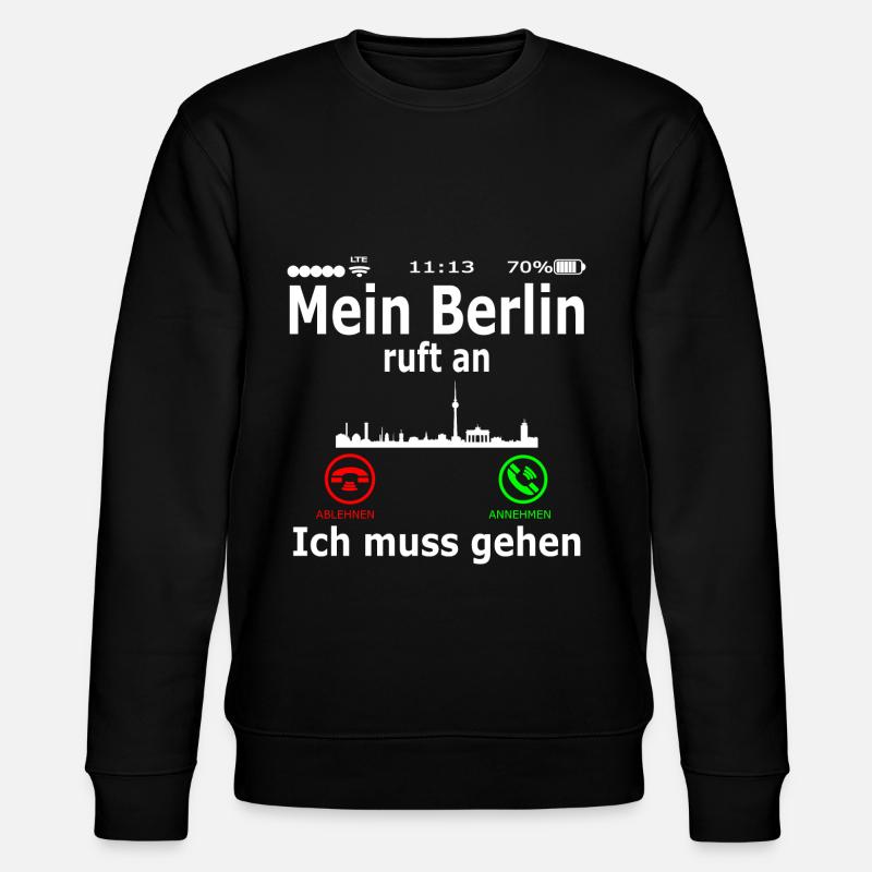 Berlin is Calling - Stanley/Stella Unisex Bio-Sweatshirt CHANGER  - Schwarz
