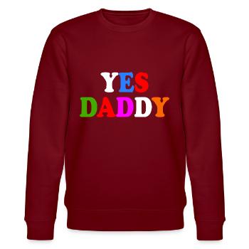 Yes daddy - Stanley/Stella Unisex Bio-Sweatshirt CHANGER  - Burgunderrot - Vorne - Nik (191cm) & Marisol (170cm)