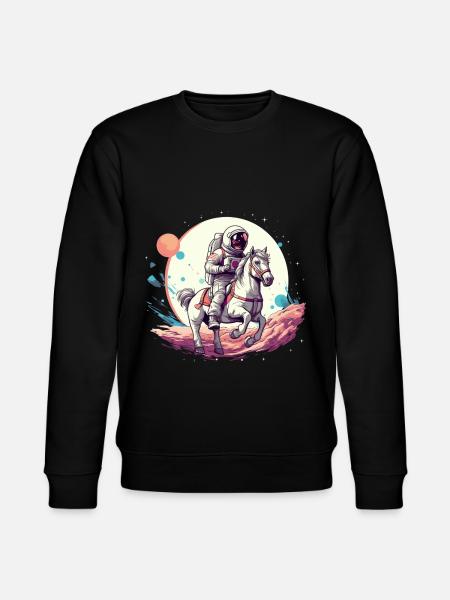 Astronaut auf Pferd im All - Stanley/Stella Unisex Bio-Sweatshirt CHANGER - Schwarz