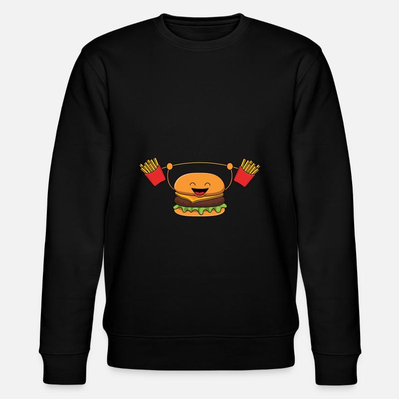 Burger Gewichtheben Pommes - Stanley/Stella Unisex Bio-Sweatshirt CHANGER  - Schwarz