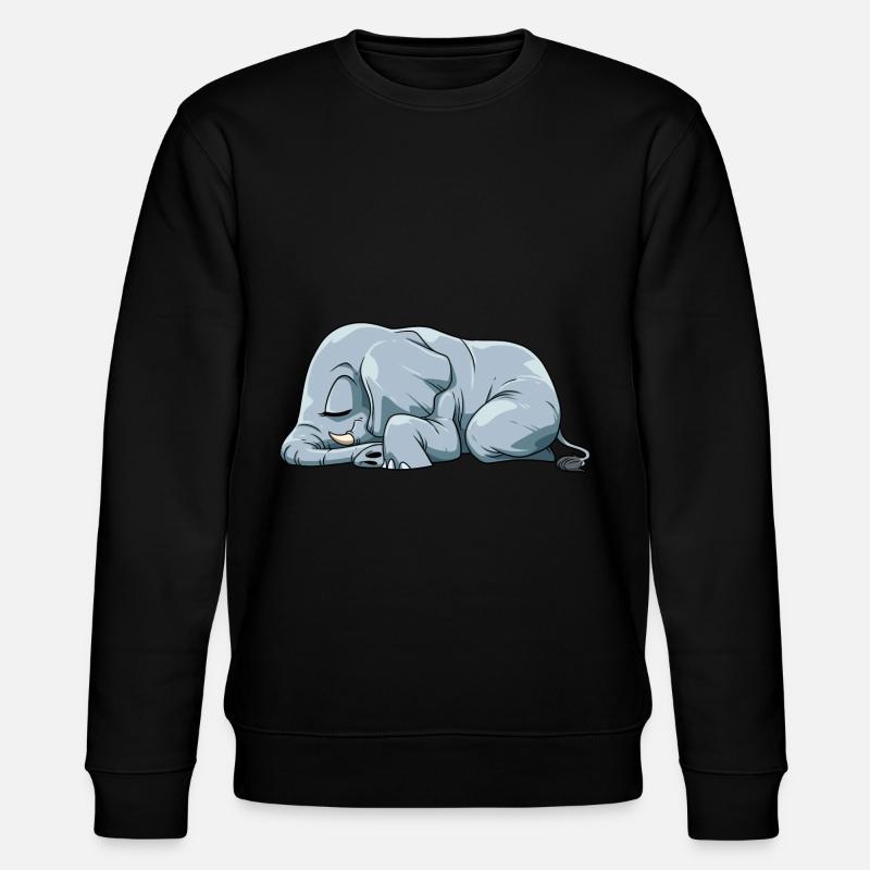 Niedlicher Schlafender Elefant - Stanley/Stella Unisex Bio-Sweatshirt CHANGER  - Schwarz