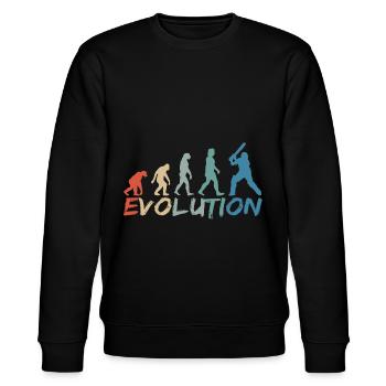 Cricket Cricket Batsman Evolution Vintage - Stanley/Stella CHANGER Unisex Organic Sweatshirt - black - Front - Nik (191cm) & Marisol (170cm)