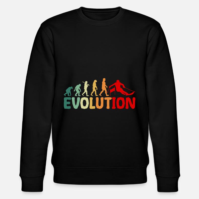 Evolution of Skiing - Stanley/Stella Unisex Bio-Sweatshirt CHANGER  - Schwarz