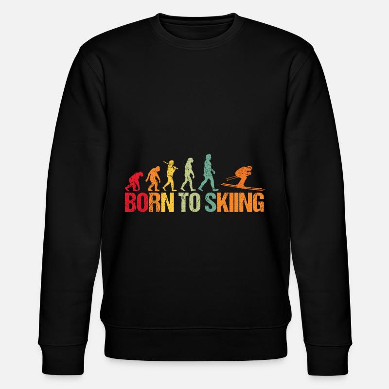 Evolution of Skiing - Stanley/Stella CHANGER Unisex Organic Sweatshirt - black