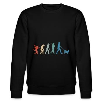 Icelandic Dog Evolution Retro Vintage - Stanley/Stella CHANGER Unisex Organic Sweatshirt - black - Front - Nik (191cm) & Marisol (170cm)