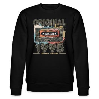 1995 original kasette limited edition retro - Stanley/Stella Unisex Bio-Sweatshirt CHANGER  - Schwarz - Vorne - Nik (191cm) & Marisol (170cm)
