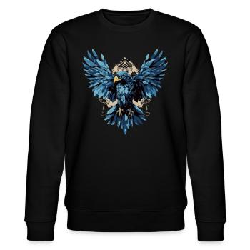 Eagle in flight on the horizon - Stanley/Stella CHANGER Unisex Organic Sweatshirt - black - Front - Nik (191cm) & Marisol (170cm)