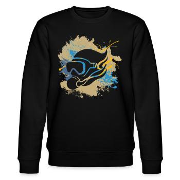 Taucher scuba diving unterwasser tauchschule - Stanley/Stella Unisex Bio-Sweatshirt CHANGER  - Schwarz - Vorne - Nik (191cm) & Marisol (170cm)