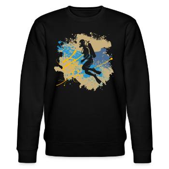 tauchen tauchschein scuba urlaub - Stanley/Stella Unisex Bio-Sweatshirt CHANGER  - Schwarz - Vorne - Nik (191cm) & Marisol (170cm)