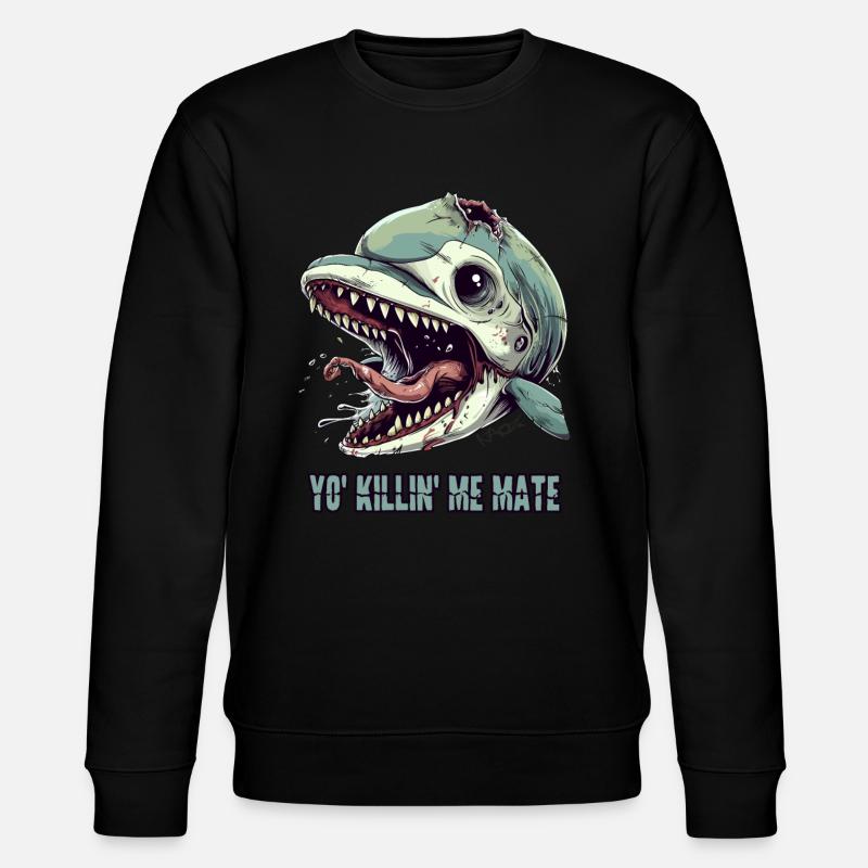 Beschwerde vom Zombie Delfin - Stanley/Stella Unisex Bio-Sweatshirt CHANGER  - Schwarz