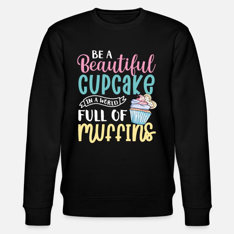 Cupcake Muffin Baking Gift - Stanley/Stella CHANGER Unisex Organic Sweatshirt - black