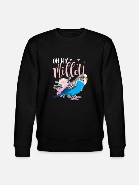 Budgie Bird Pet Parakeet Gift - Stanley/Stella CHANGER Unisex Organic Sweatshirt - black
