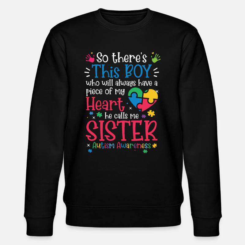 Autism Awareness Day Autistic Gift - Stanley/Stella CHANGER Unisex Organic Sweatshirt - black