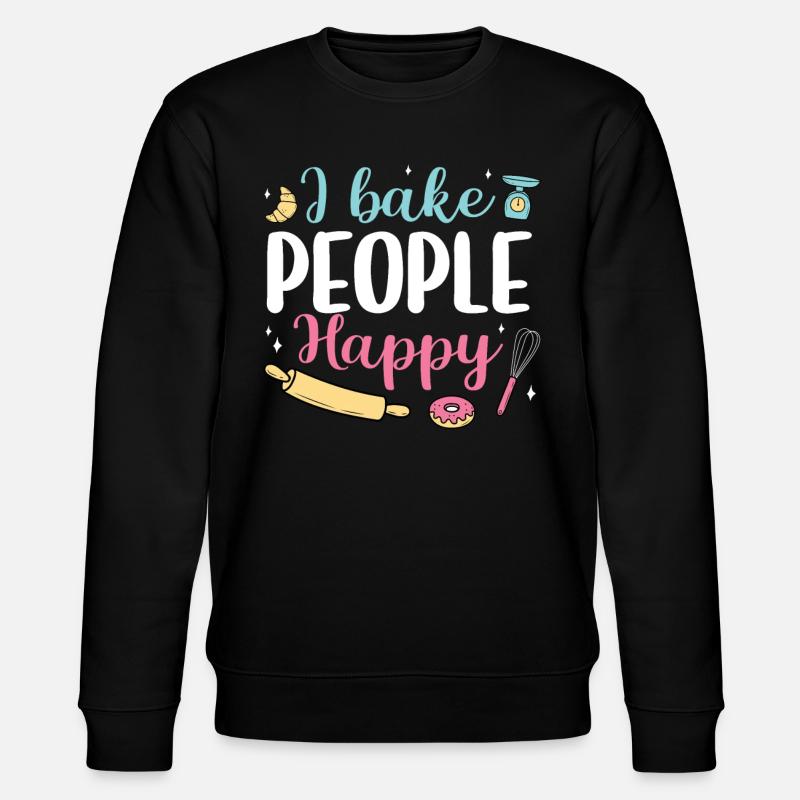 Bäcker Bäckerein Backwaren Backen Geschenk - Stanley/Stella Unisex Bio-Sweatshirt CHANGER - Schwarz