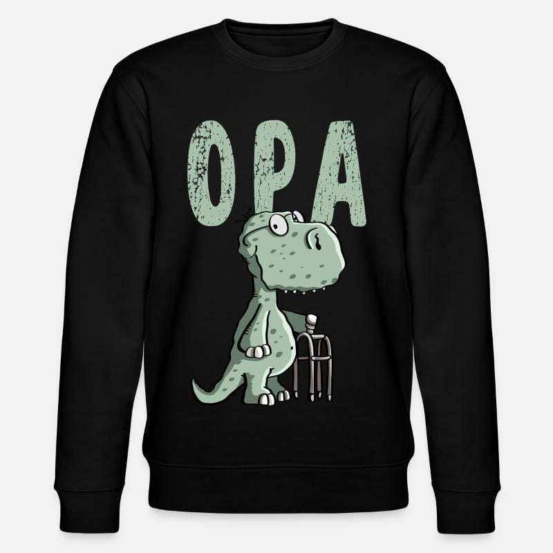 Opa Dinosaurier - Großvater - Geschenk - Stanley/Stella Unisex Bio-Sweatshirt CHANGER  - Schwarz