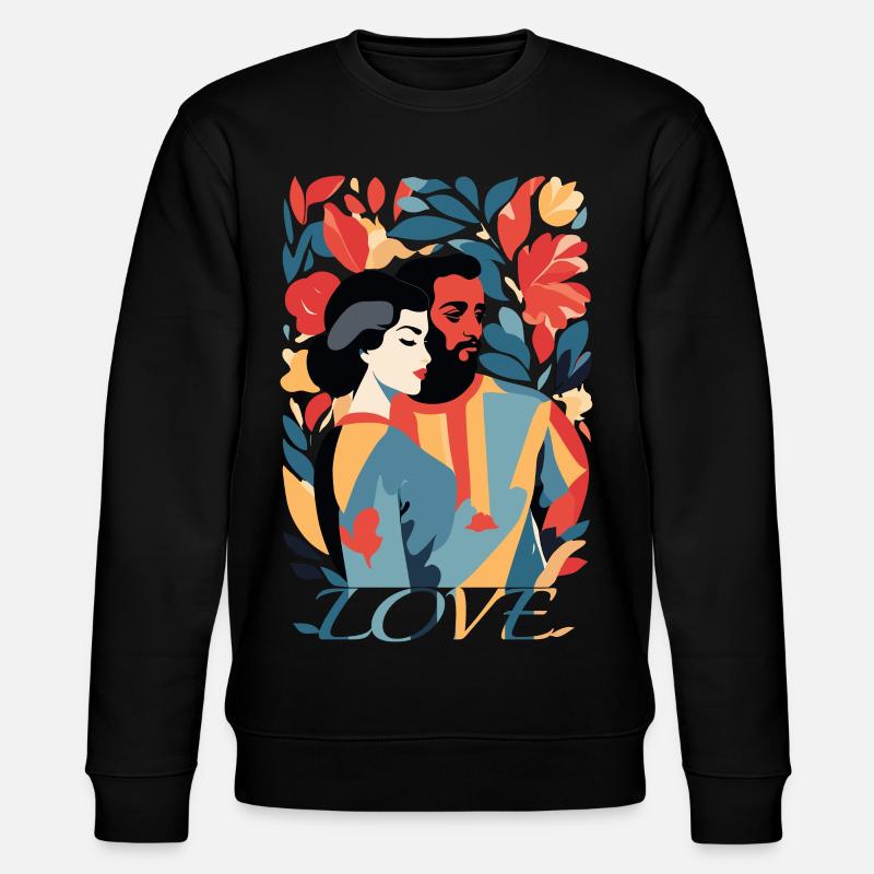 Abstrakte Kunst Mann und Frau - Stanley/Stella Unisex Bio-Sweatshirt CHANGER  - Schwarz