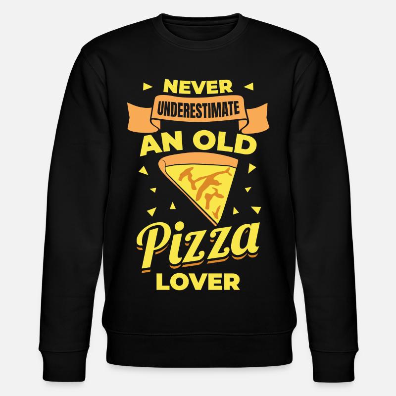 Never underestimate old pizza lovers - Stanley/Stella CHANGER Unisex Organic Sweatshirt - black
