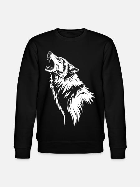 Howling wolf in silhouette - Stanley/Stella CHANGER Unisex Organic Sweatshirt - black