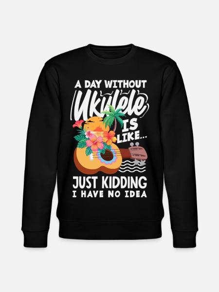 Funny Ukulele Designs and Sayings - Stanley/Stella CHANGER Unisex Organic Sweatshirt - black
