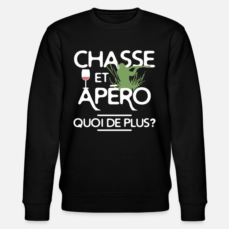 Jagd und Aperitif - Stanley/Stella Unisex Bio-Sweatshirt CHANGER  - Schwarz