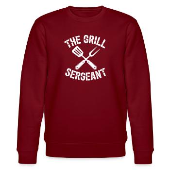 The Grill Sergent - Stanley/Stella CHANGER Unisex Organic Sweatshirt - burgundy - Front - Nik (191cm) & Marisol (170cm)