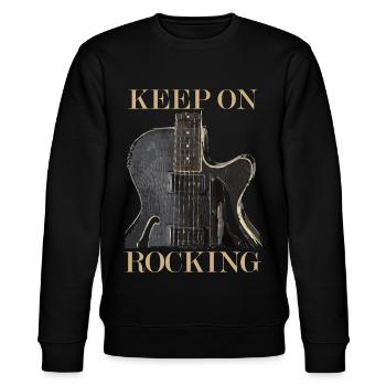 Elektrische Gitarre - Stanley/Stella Unisex Bio-Sweatshirt CHANGER  - Schwarz - Vorne - Nik (191cm) & Marisol (170cm)