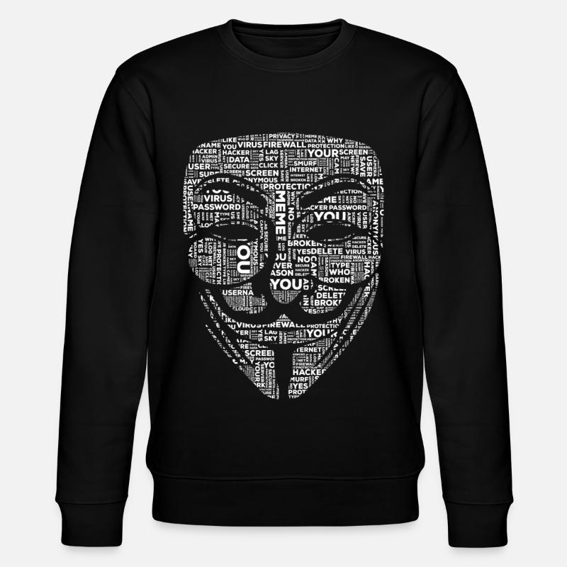 Anonymus Hacker - Stanley/Stella Unisex Bio-Sweatshirt CHANGER  - Schwarz